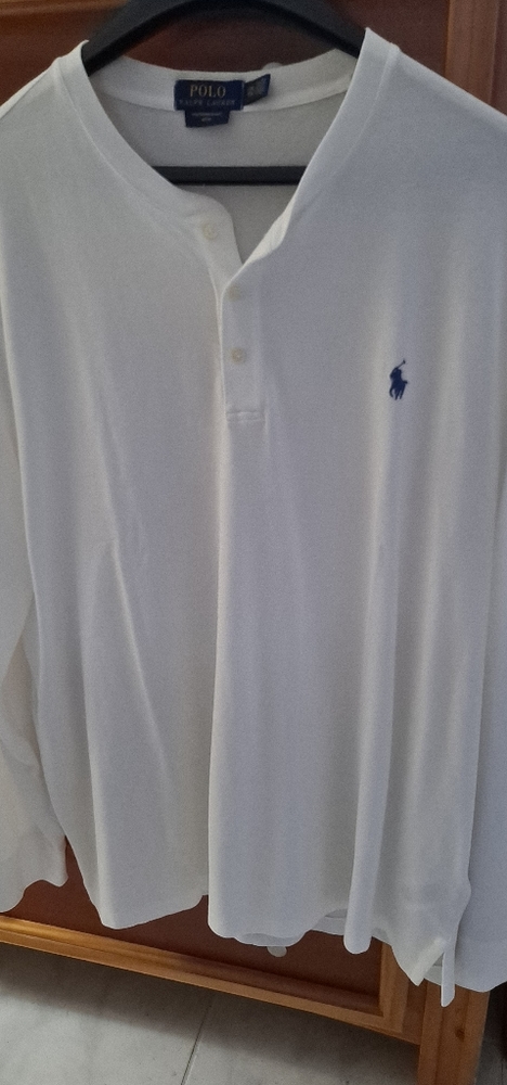 Polo Ralph Lauren Featherweight Mesh Henley XXL White Long Sleeve